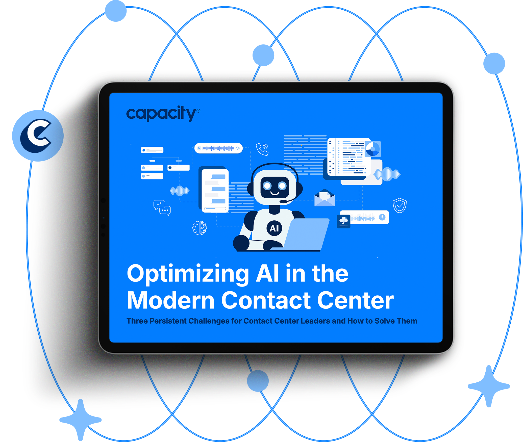 Modern Contact Center Dashboard Graphic